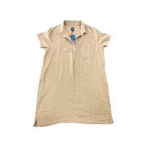 GAP Women's Lightweight Relaxed Shift Silhouette Fit Tencel Dress - Tannin